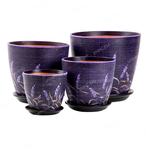 Набор горшков Бутон Роспись из 4-х 0,9\1,7\3,2\5л (уп.2)