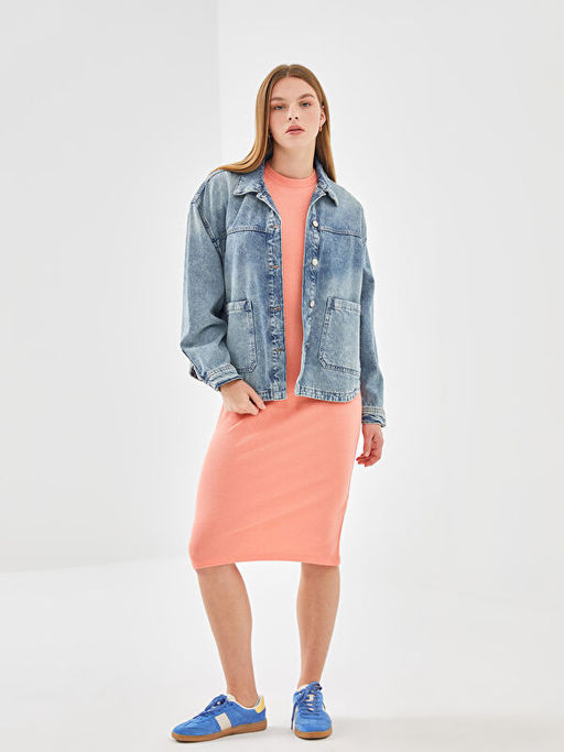 Oversize Kad?n Jean G?mlek Ceket