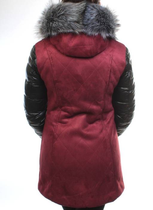 5137 BURGUNDY Парка женская зимняя (150 гр синтепон, искусственный мех)