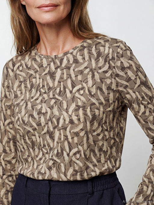 Bisiklet Yaka Desenli Bluz