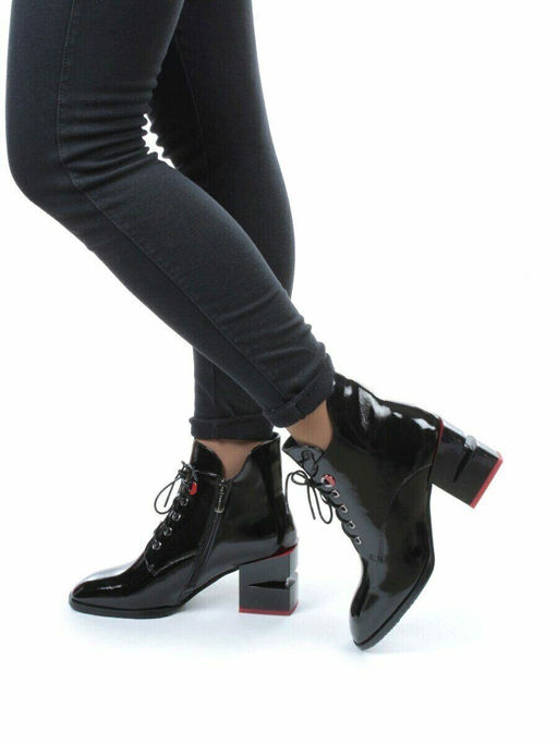 01-C1C3694-21B100M BLACK Ботинки демисезонные женские (натуральная кожа, байка) - Фабричный китай фото 20