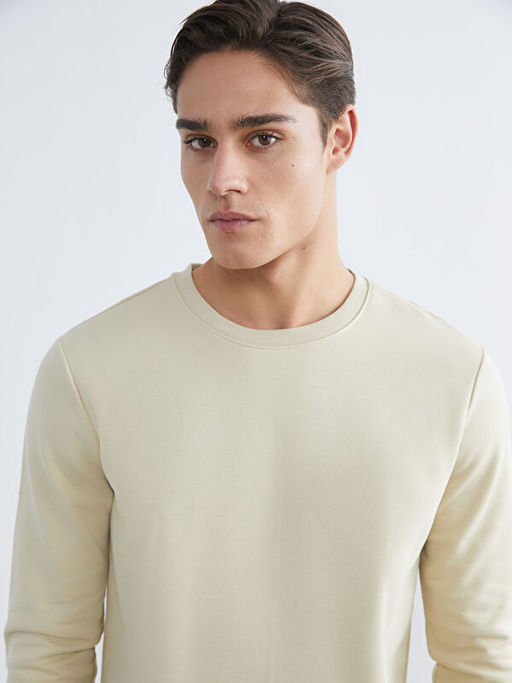 Bisiklet Yaka Erkek Kal?n Sweatshirt