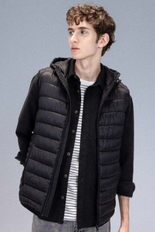 Hafif Sisme Yelek Su Itici Slim Fit Dar Kesim Kapusonlu Fermuarl? Cepli Mevsimlik