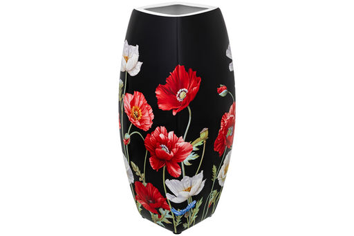 Ваза 3,15 л 12,5*12,5*30 см Маки на черном квадрат, NEW BONE CHINA - Elan gallery фото 4