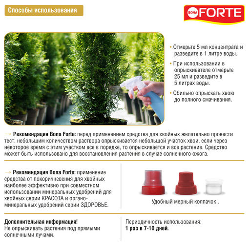 Средство жидкое 4 в 1 от покоричневения хвои "Bona Forte" Радуга фл.285мл