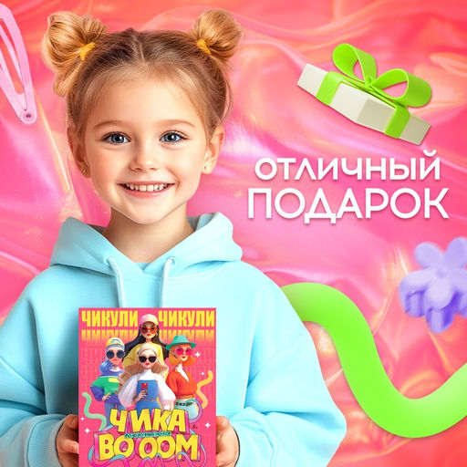 Подарочный набор Чика BOOM, игрушка, наклейки, детские резинки и заколки - Happy valley фото 5