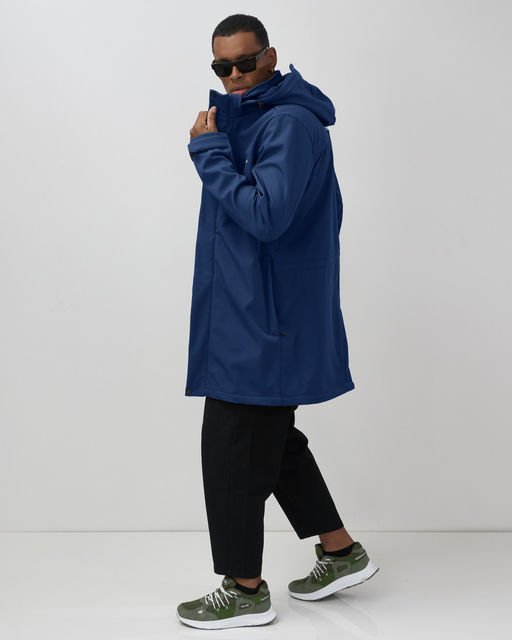 Парка спортивная мужская с капюшоном softshell синего цвета 9565S - Mtforce фото 15