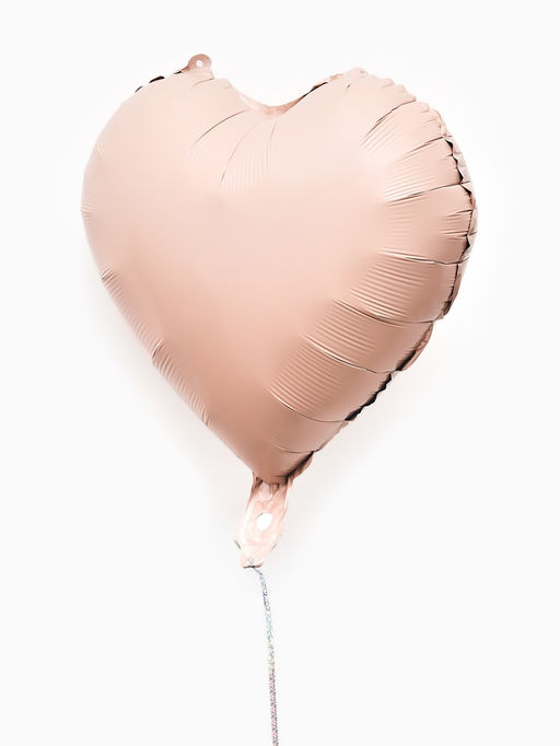 Цена за 2 шт. Воздушные шары фольгированные 17" "Сердце" цвет розовый сатин, набор 5 штук
