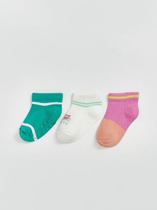 ?izgili K?z Bebek Patik ?orap 3l?