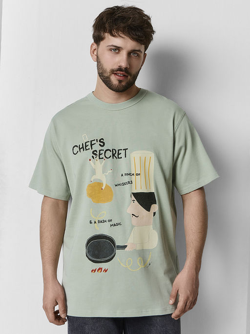 Футболка мужская зеленая прямого кроя