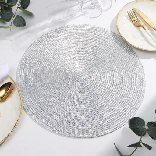 Салфетка сервировочная Доляна цв.серебро, d 38 см  фото 2