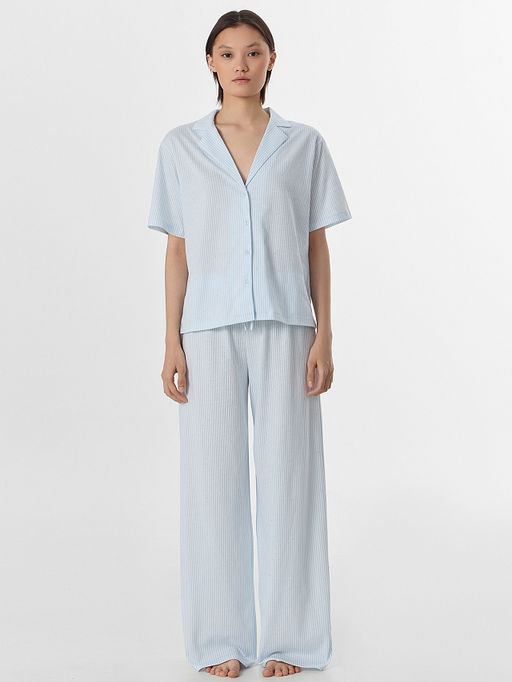 Комплект женский домашний голубой в полоску