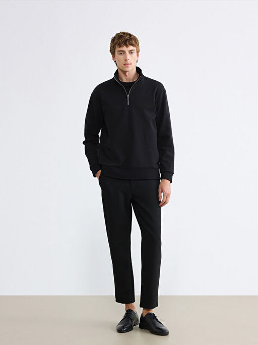 Dik Yaka Erkek Sweatshirt