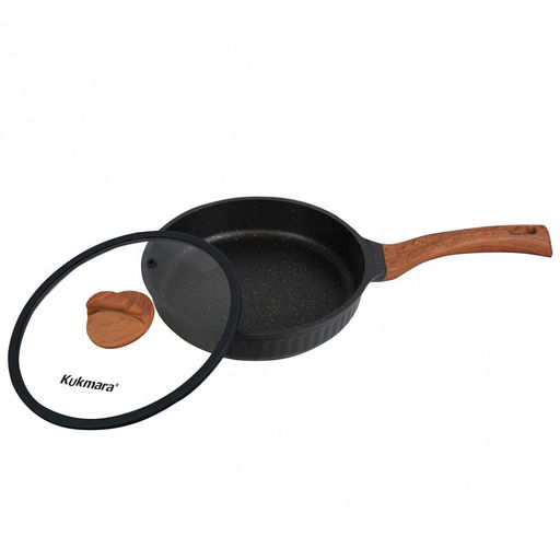 Сковорода с тефлоновым покрытием д28см "Stella", h6,5см, s0,32см, дно д26см, s0,4см, ручка из термостойкого пластика, стеклянная крышка, ristretto (Россия)