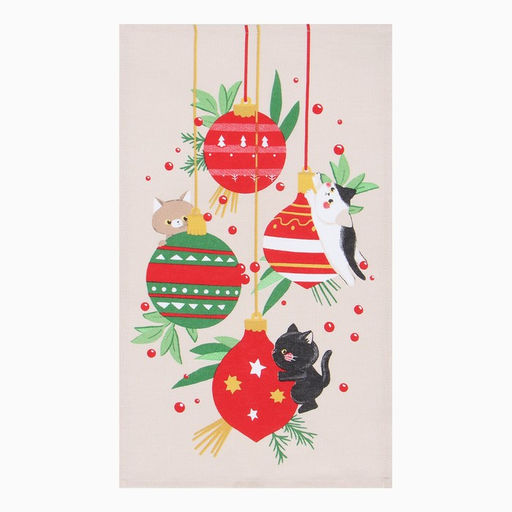 Набор полотенец Доляна Новогодние игрушки 28х46 см - 2 шт, 100% хл, рогожка 164 г/м2  фото 2