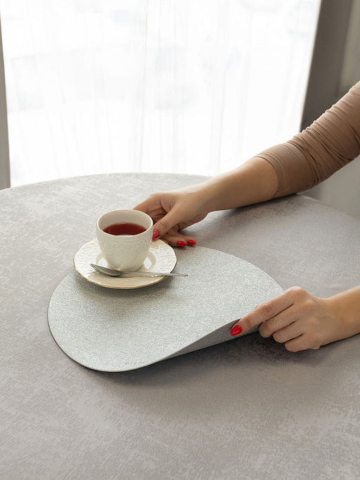 Набор салфеток сервировочных D33, 2 шт серебряный ПВХ - Denastia фото 3