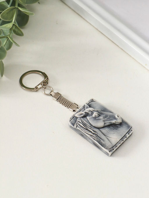 Брелок для ключей на кольце Голова лошади (барельеф), 4 см