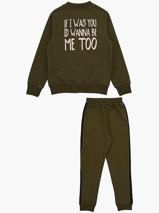 Спортивный костюм для девочки на молнии UD 7728 зелен-хаки - Mini maxi фото 15
