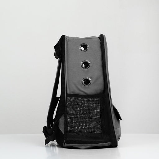 Рюкзак для переноски животных с окном для обзора, серый - Пижон фото 3