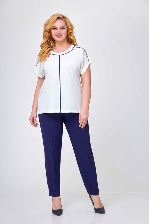 Костюм Элль стиль 557/1 темно-синий/белый  фото 4