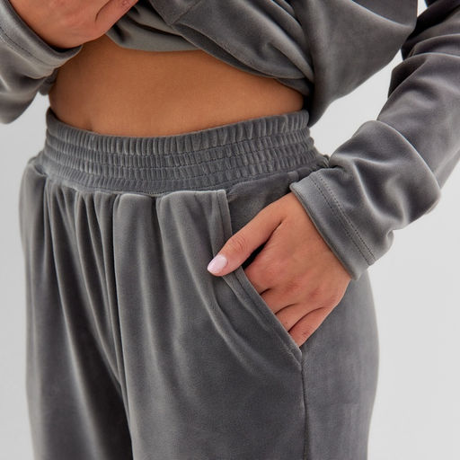 Костюм женский (свитшот, брюки) KAFTAN Plushy, размер 40-42, серый
