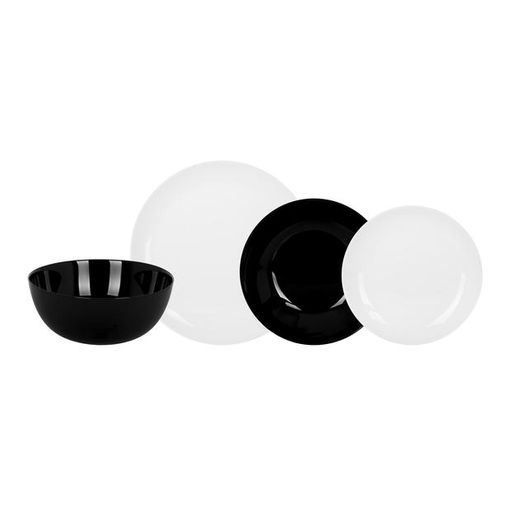 Набор столовый ДИВАЛИ черно-белый 19пр