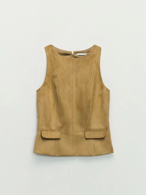 Приталенный жилет из искусственной замши ZR2604022503-63 / Zarina  фото 5