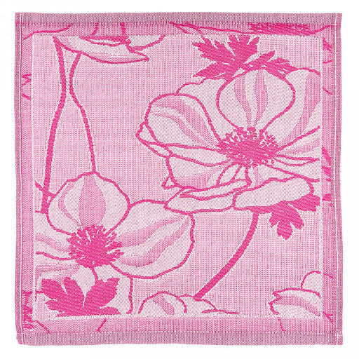 Салфетка кухонная 30х30см, пестротканая, плотность 200гр/м2, хлопок 100%, "Цветы", цвета микс (Россия)