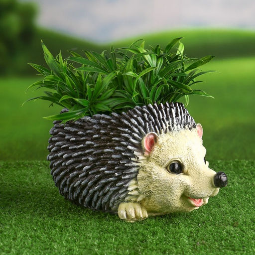 Декоративное кашпо для цветов «Ёжик», 25.5×16×13.5 см, полистоун