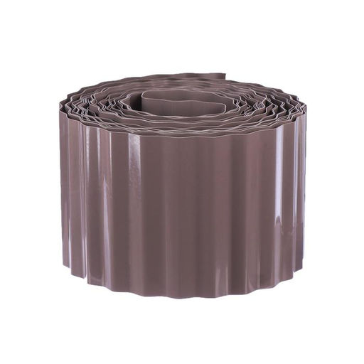 Лента бордюрная, 10 см×9 м, толщина 0.6 мм, пластиковая, гофра, тёмно-коричневая, Greengo