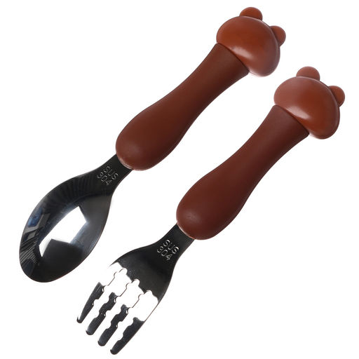 Набор детских столовых приборов в футляре Медвежата, вилка, ложка - Simaland фото 4