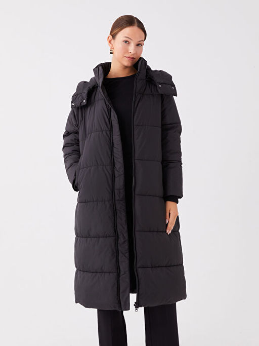 Kap??onlu D?z Oversize Kad?n ?i?me Mont - Waikiki фото 2