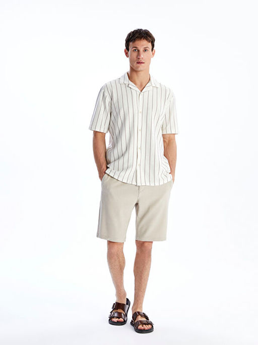 Regular Fit Resort Yaka ?izgili Arm?rl? Erkek G?mlek