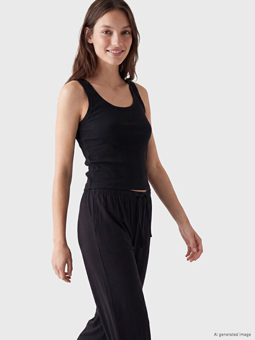 Bisiklet Yaka Kad?n Pijama ?st? 2li