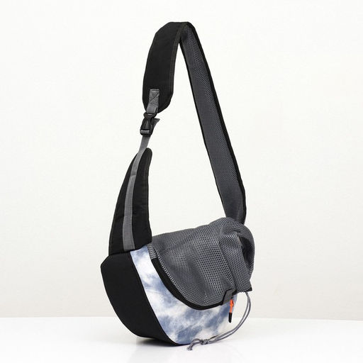 Сумка-переноска Слинг с креплением для ошейника, 45 х 11 х 24 см, бело-серая - Пижон фото 4