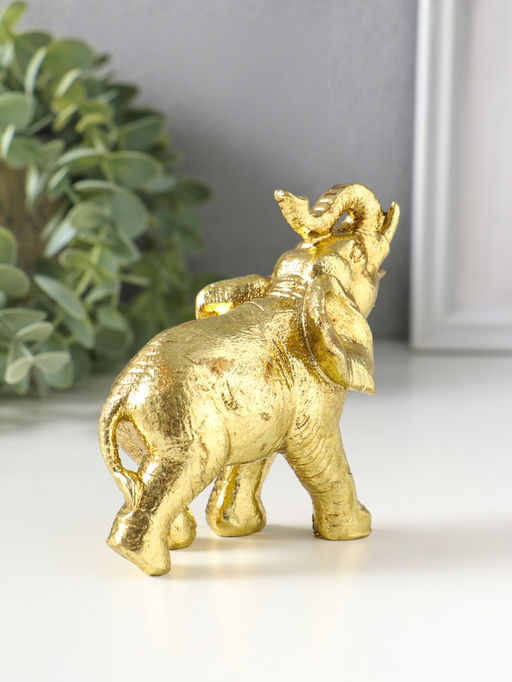 Фигурка полистоун «Золотой слонёнок», 10×5×9.5 см