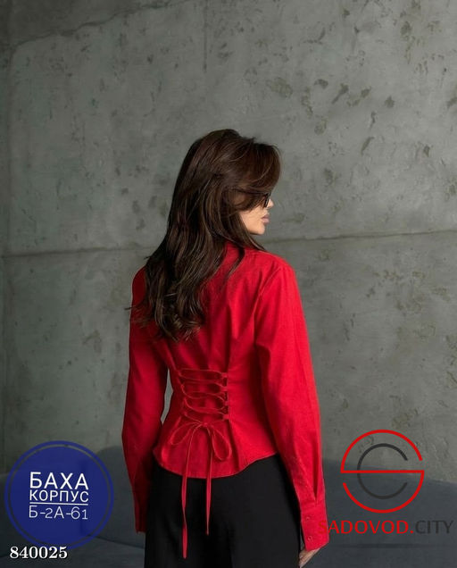 Блузка-рубашка с вертикальными талиевыми фиксаторами - Bruno фото 6