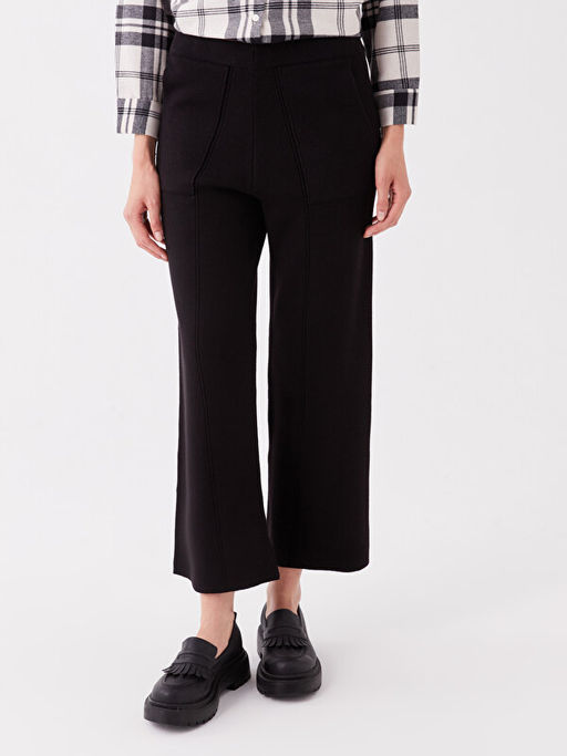 Kad?n Beli Lastikli D?z Triko Pantolon - Waikiki фото 3