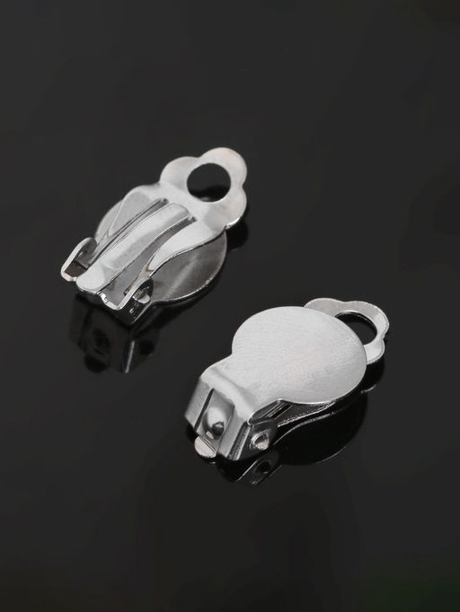 Цена за 2 шт. Основа под серьги-клипсы, 17 мм (набор 5 пар), цвет серебро