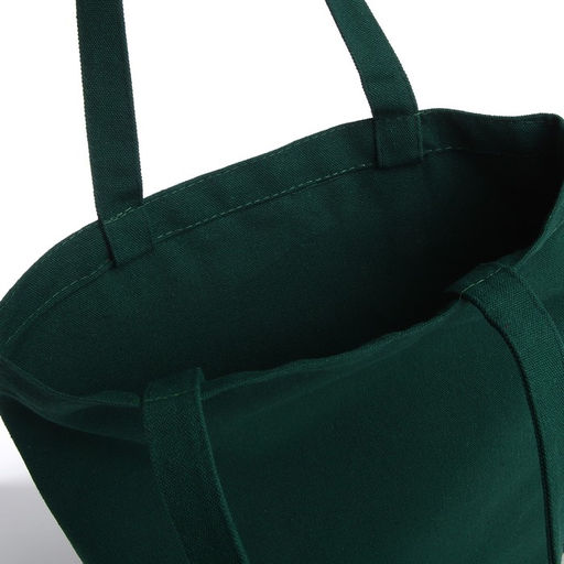 Сумка текстильная шопер без застёжки, 33×4×35 см, однотонная, зелёная