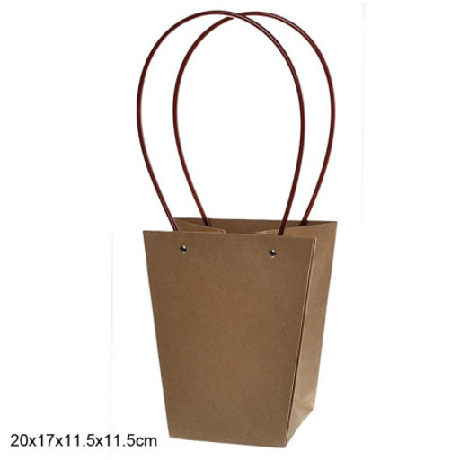 Цена за 10 шт. Пакет подарочный для цветов трапеция 20х17х11,5х11,5 крафт / 9090-1 /уп 10/300/