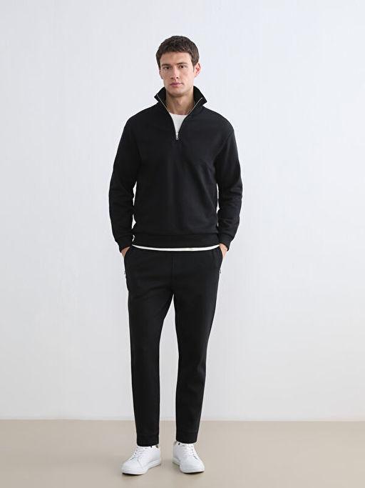 Dik Yaka Erkek Kal?n Sweatshirt