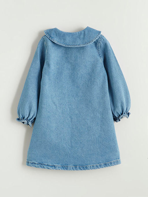 Bebe Yaka ?i?ek Nak??l? K?z ?ocuk Elbise