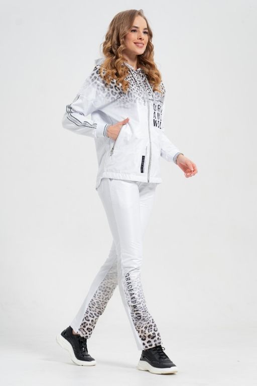 Толстовка из футера комбинированного с принтованной плащевой тканью - А+б коллекция фото 8