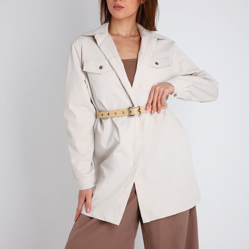 Ремень женский, ширина 2.5 см, люверсы, пряжка металл, цвет бежевый - Simaland фото 2