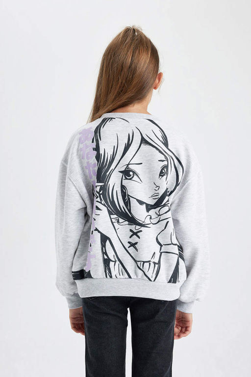 Толстовка с круглым вырезом для девочек Winx Club - Defacto фото 7