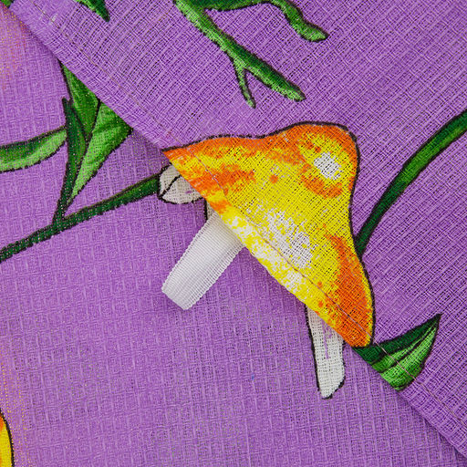 Полотенце вафельное 48х62см "Лимоны, сиреневый", хлопок 100%, 152гр/м2, "Домашняя мода" (Россия)