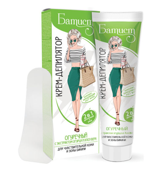 Р.К БАТИСТ Крем-депилятор д/чувст.кожи и зоны бикини ОГУРЕЧНЫЙ и Алоэ Вера 100мл