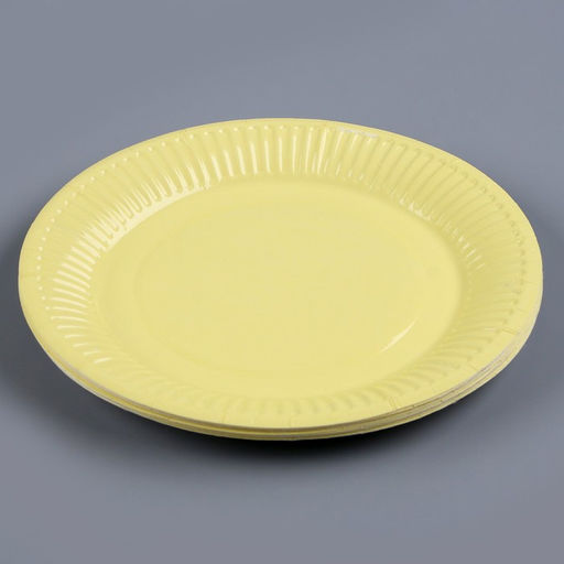 Цена за 10 шт. Тарелка бумажная Банановый, однотонная, 18 см - Страна карнавалия фото 3