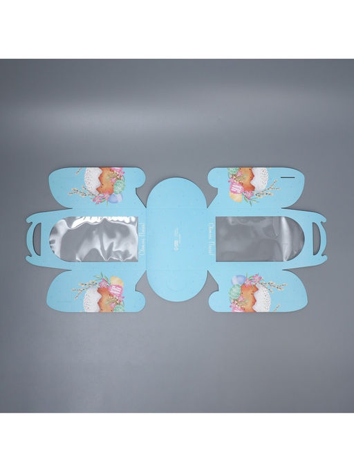 Цена за 5 шт. Коробка под маленький торт, кондитерская упаковка, «Пасха», 15×15×18 см